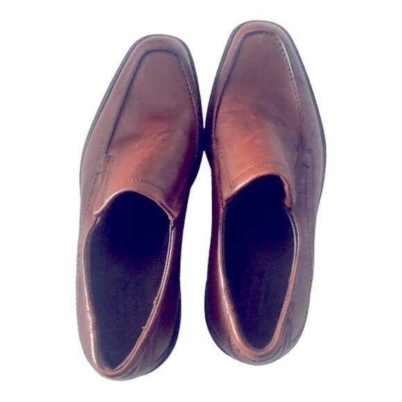 Mens ECCO Brown New Jersey Leather Loafers Size 41 US 8 In EUC - Picture 6 of 7